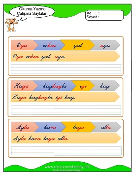 y sesi Grubu Çalışma Sayfaları